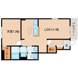 古庄駅 徒歩22分 1階の物件間取画像